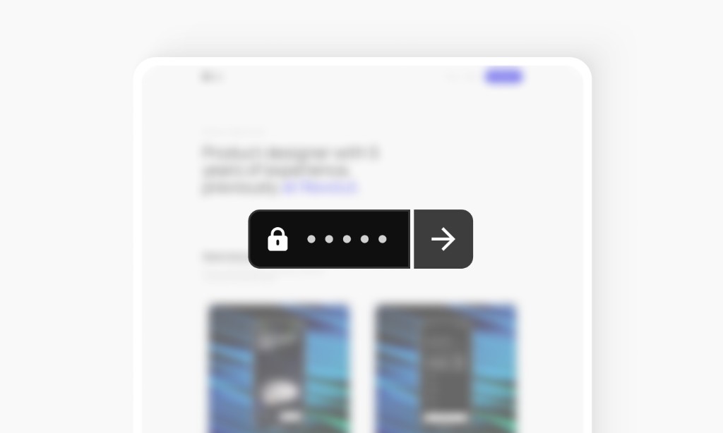 Password-protected portfolio with password field
