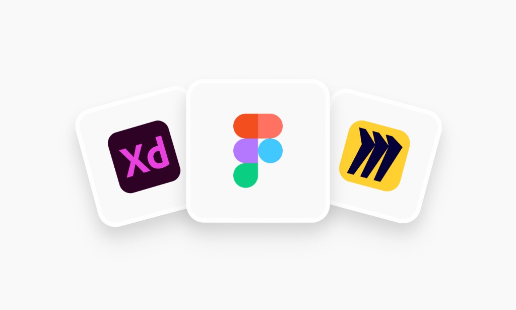 Logo of design tools like Adobe XD, Figma, and Miro that can be embedded into UXfolio